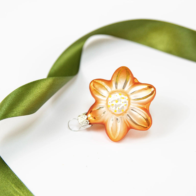 Ornement Fleur printanière orange GLASBLASEREI THURINGE