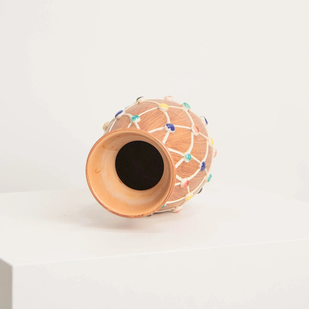 Vase en Céramique Italienne à Filet et Pois DEBEAULIEU