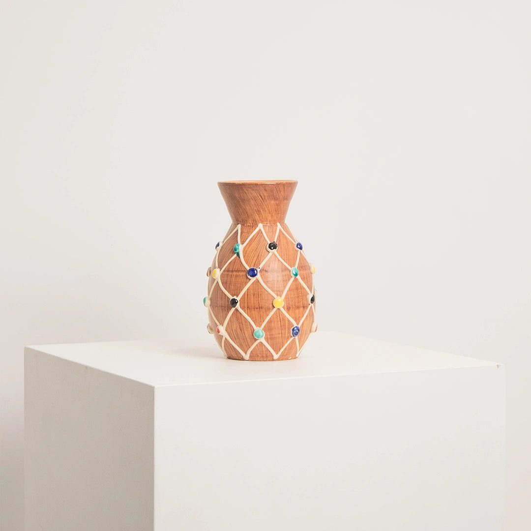 Vase en Céramique Italienne à Filet et Pois DEBEAULIEU