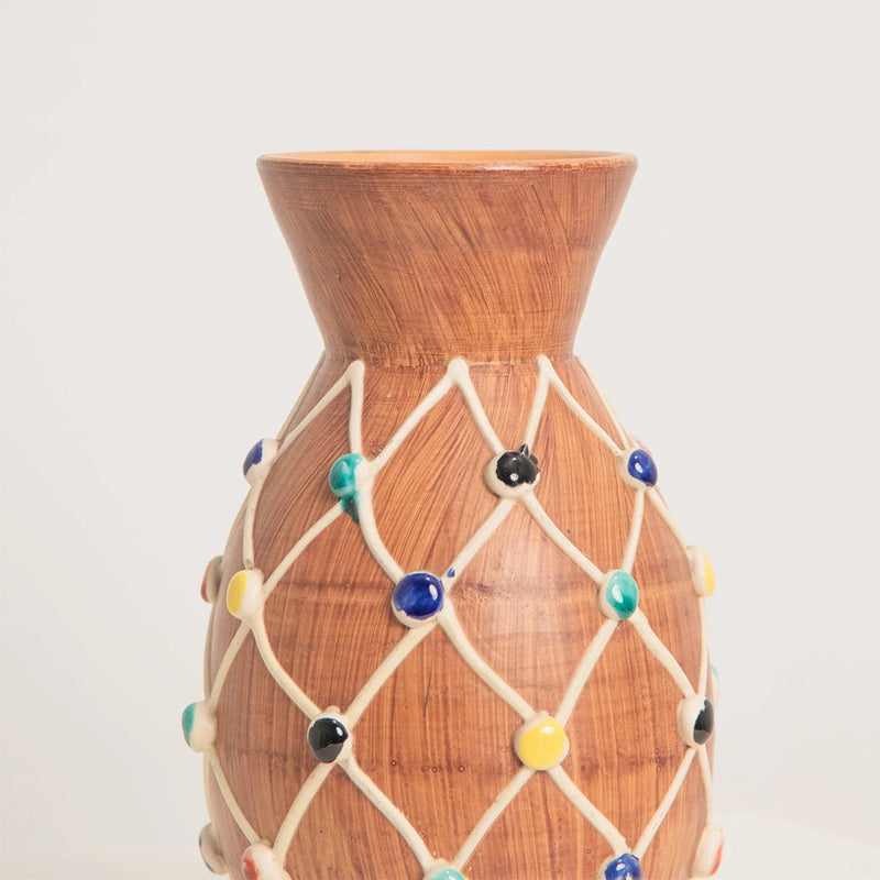 Vase en Céramique Italienne à Filet et Pois DEBEAULIEU