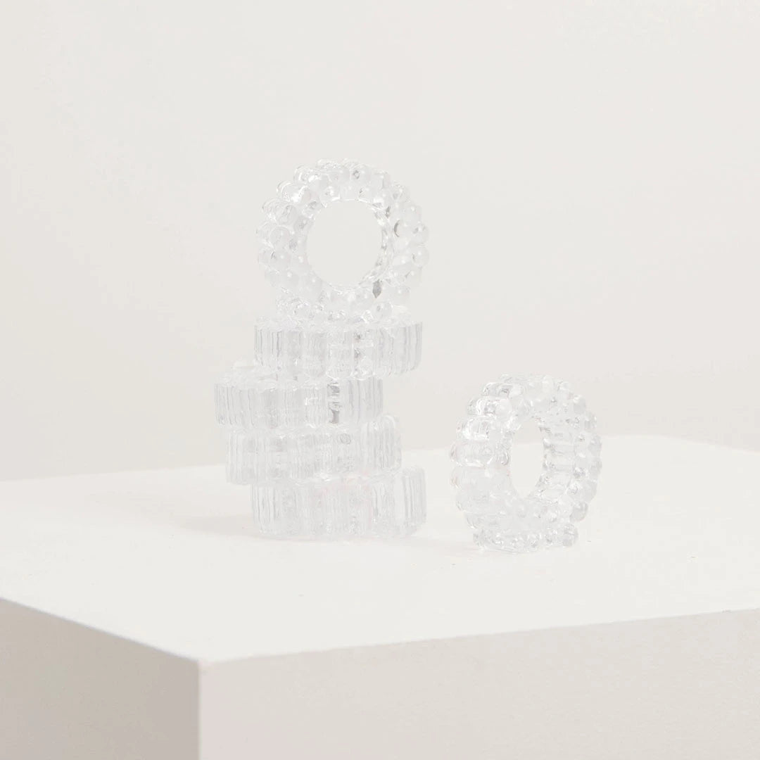 Ronds de Serviette en Verre Moulé Perlé DEBEAULIEU