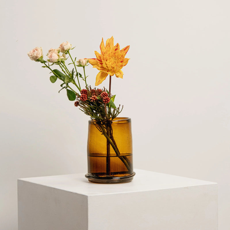 Vase Boudin Bas Ambre La Soufflerie