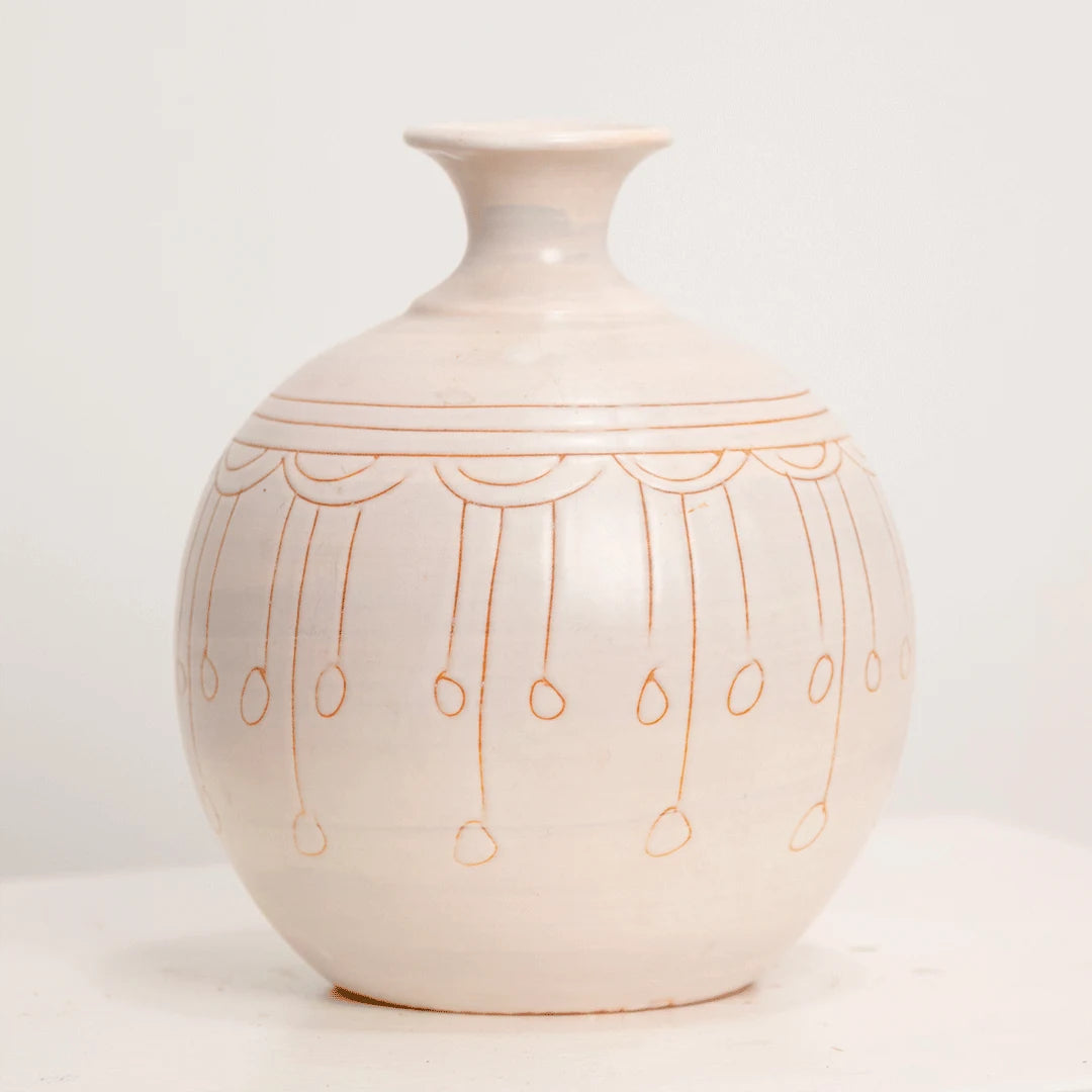 Vase Boule en Céramique Signé LA THUILIERE DEBEAULIEU