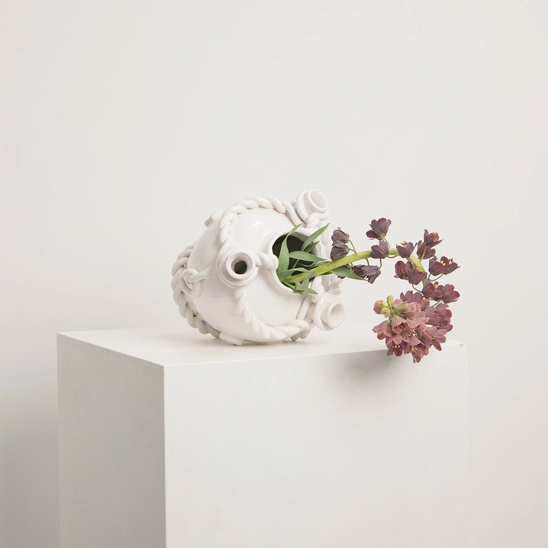 Vase Tulipière en Faïence de Malicorne Signé TESSIER DEBEAULIEU