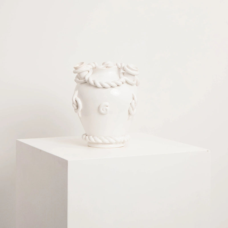 Vase Tulipière en Faïence de Malicorne Signé TESSIER DEBEAULIEU