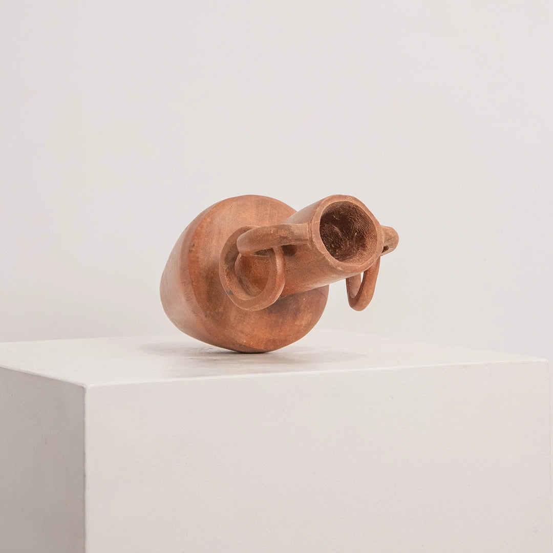 Soliflore Sculptural en Bois aux Anneaux DEBEAULIEU