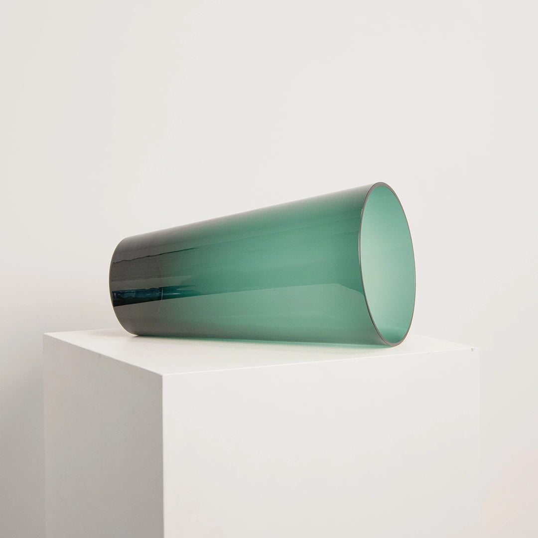 Vase Évasé en Verre Vert Canard DEBEAULIEU