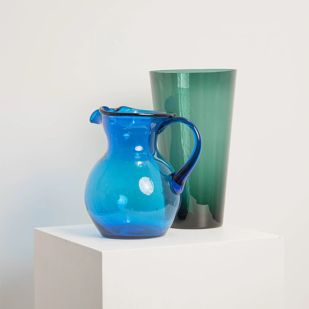 Vase Évasé en Verre Vert Canard DEBEAULIEU