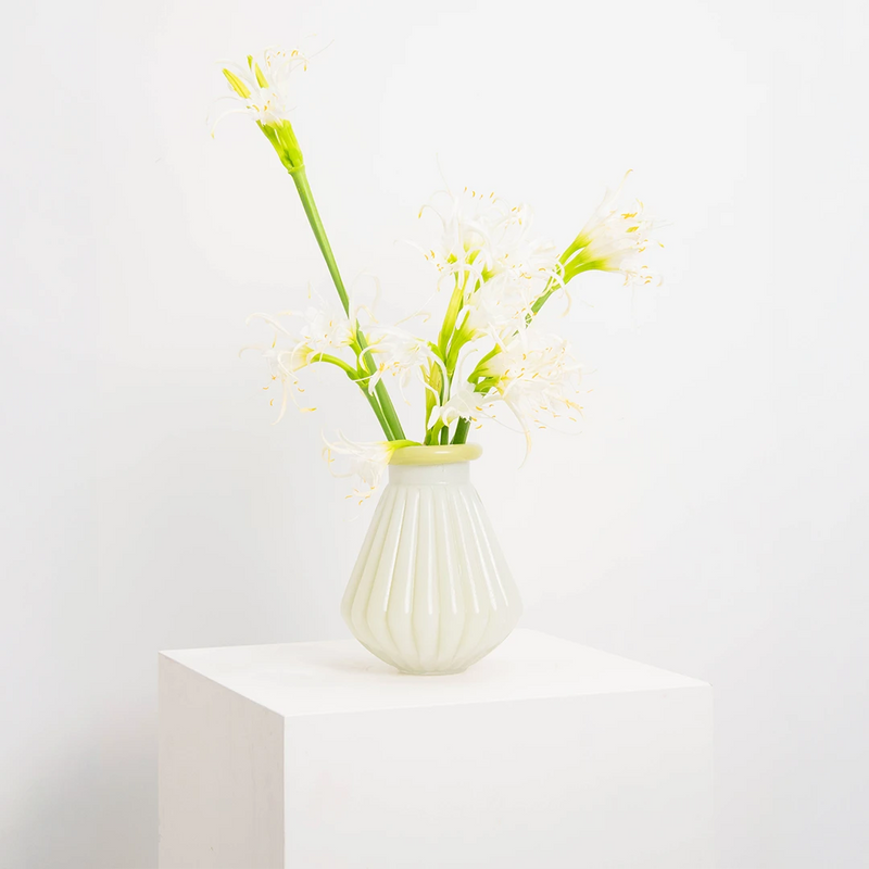 Vase en Verre Strié Vert L&S EDG