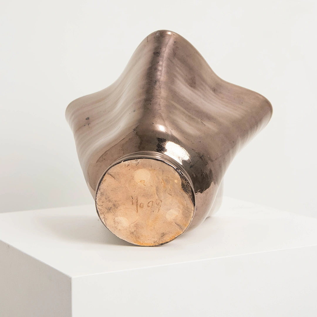 Vase en Céramique à Forme Libre Métallisé DEBEAULIEU