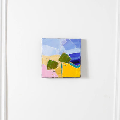 Tableau abstrait "celeste" DEBEAULIEU PARIS