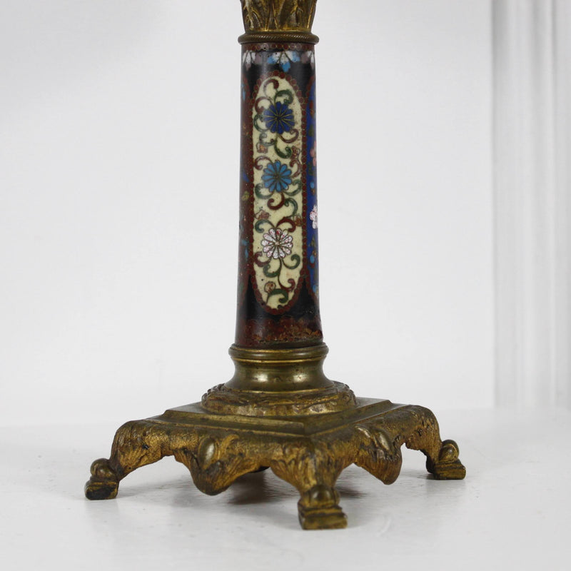 Lampe XIXème décor fleuri DEBEAULIEU PARIS