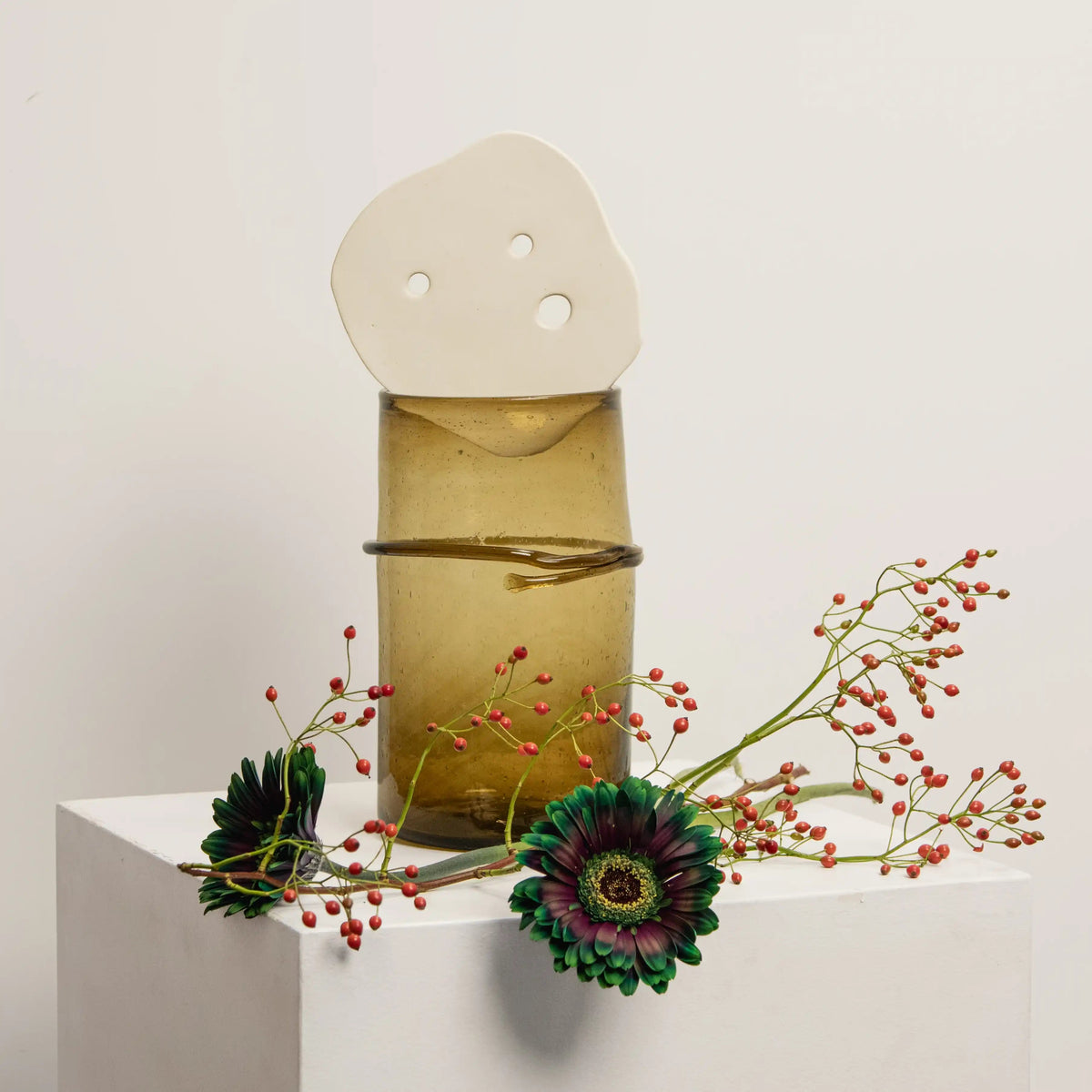 Pique-Fleurs DEBEAULIEU en Céramique Blanc DEBEAULIEU