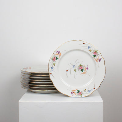Ensemble d'assiettes, fleurs et coccinelles (Copie) DEBEAULIEU PARIS