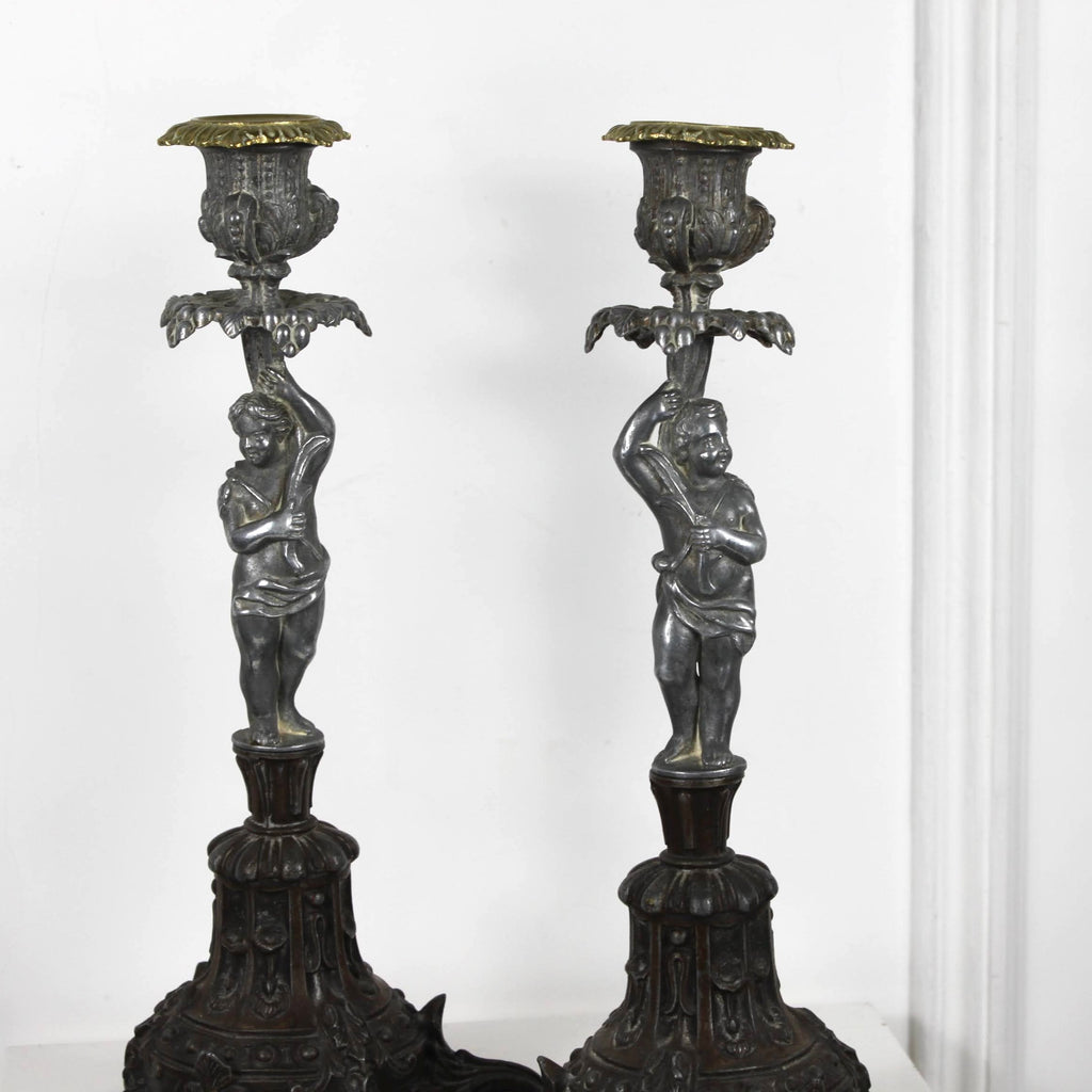 Bougeoirs aux cherubins DEBEAULIEU PARIS