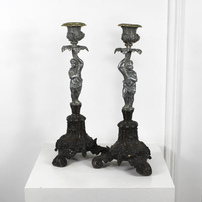 Bougeoirs aux cherubins DEBEAULIEU PARIS